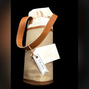 Twine Insulated Bottle Carrier with Brown Strap